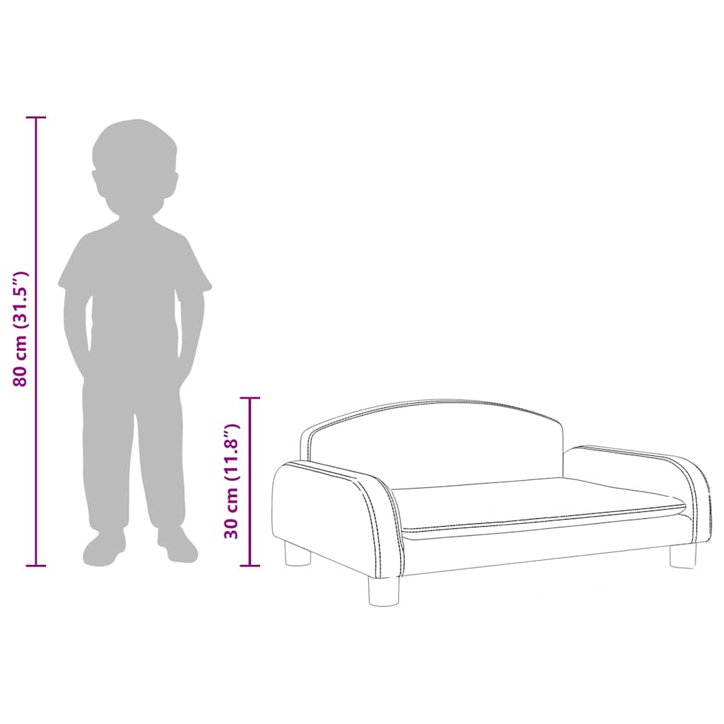 Divano per Bambini Grigio Chiaro 70x45x30 cm in Tessuto | homemem39