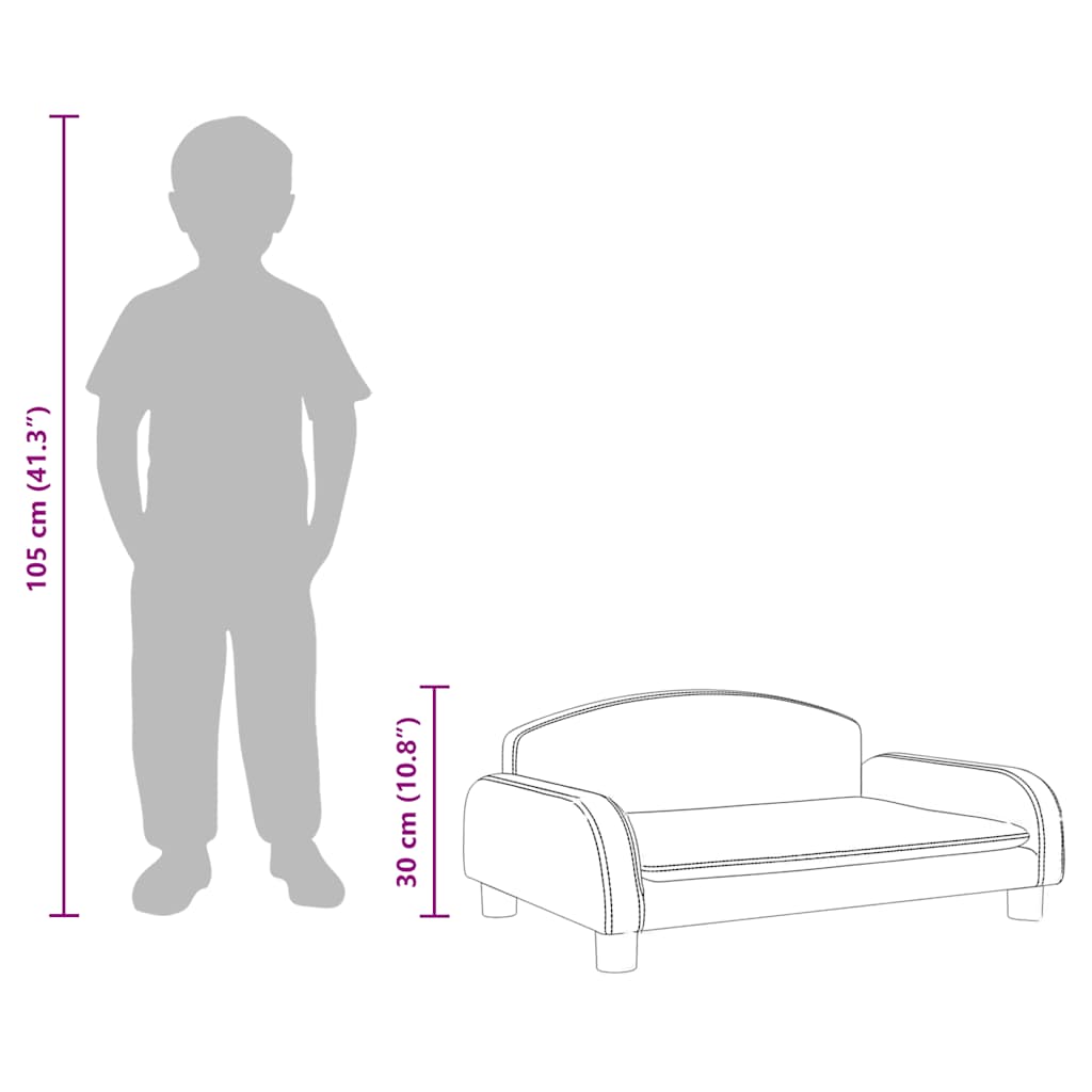 Divano per Bambini Tortora 70x45x30 cm in Tessuto | homemem39