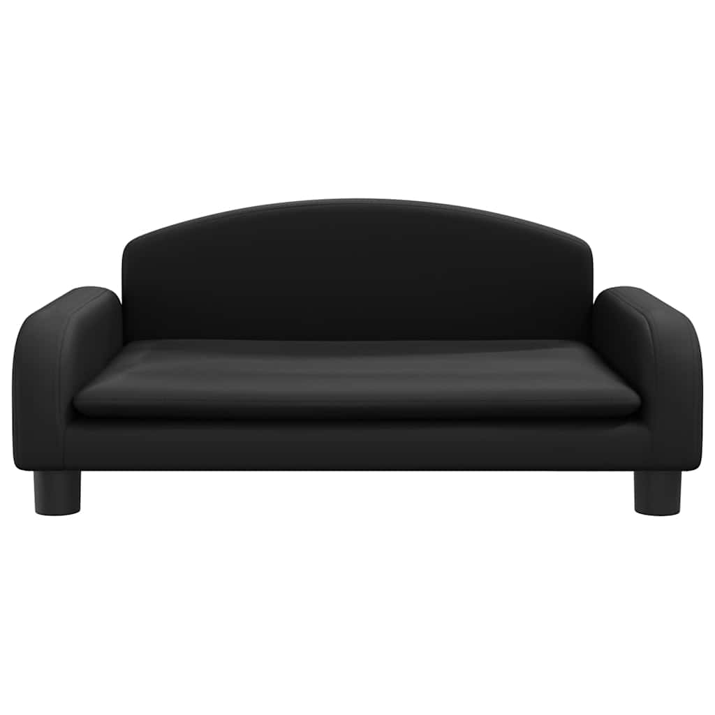Divano per Bambini Nero 70x45x30 cm in Similpelle