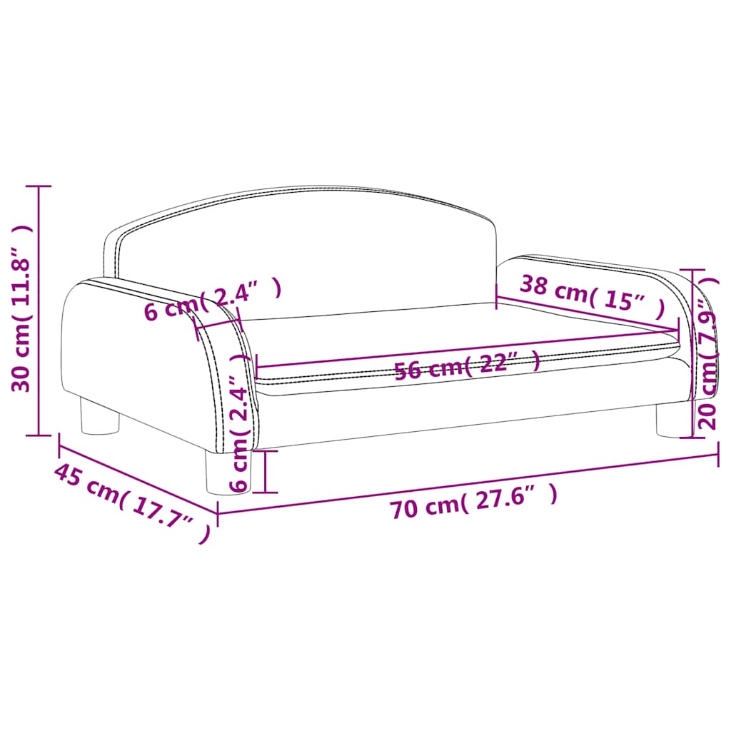 Divano per Bambini Nero 70x45x30 cm in Similpelle | homemem39