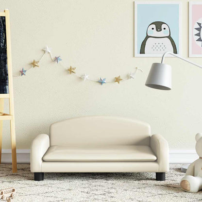 Divano per Bambini Crema 70x45x30 cm in Similpelle