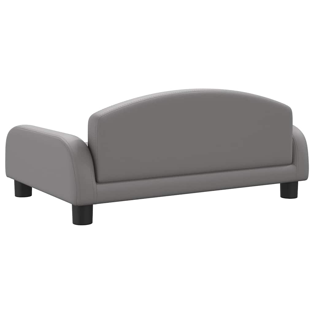 Divano per Bambini Grigio 70x45x30 cm in Similpelle | homemem39