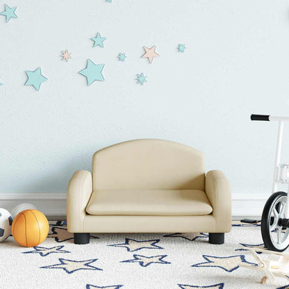 Divano per Bambini Crema 50x40x30 cm in Tessuto | homemem39