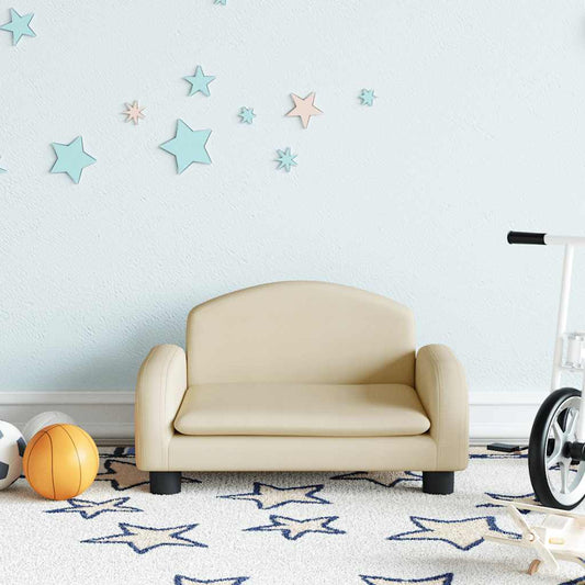 Divano per Bambini Crema 50x40x30 cm in Tessuto - homemem39