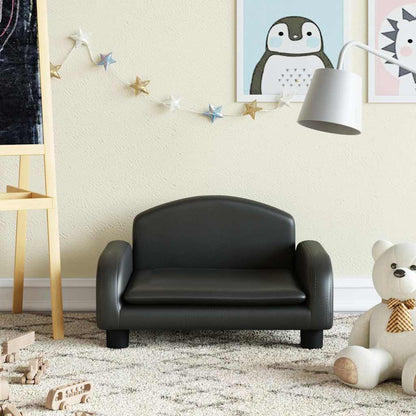 Divano per Bambini Nero 50x40x30 cm in Similpelle