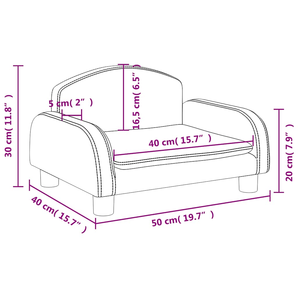 Divano per Bambini Marrone 50x40x30 cm in Similpelle | homemem39