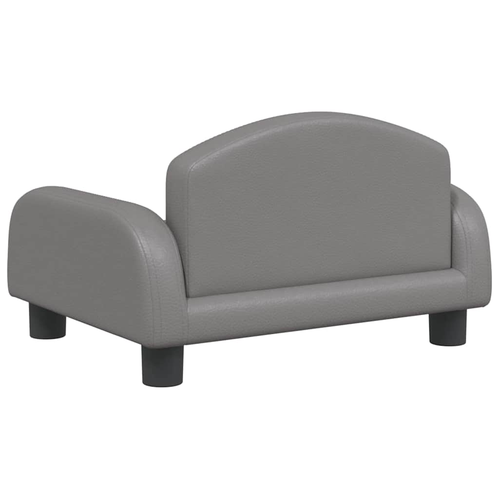 Divano per Bambini Grigio 50x40x30 cm in Similpelle | homemem39