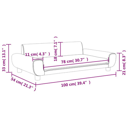 Divano per Bambini Grigio Scuro 100x54x33 cm in Velluto | homemem39