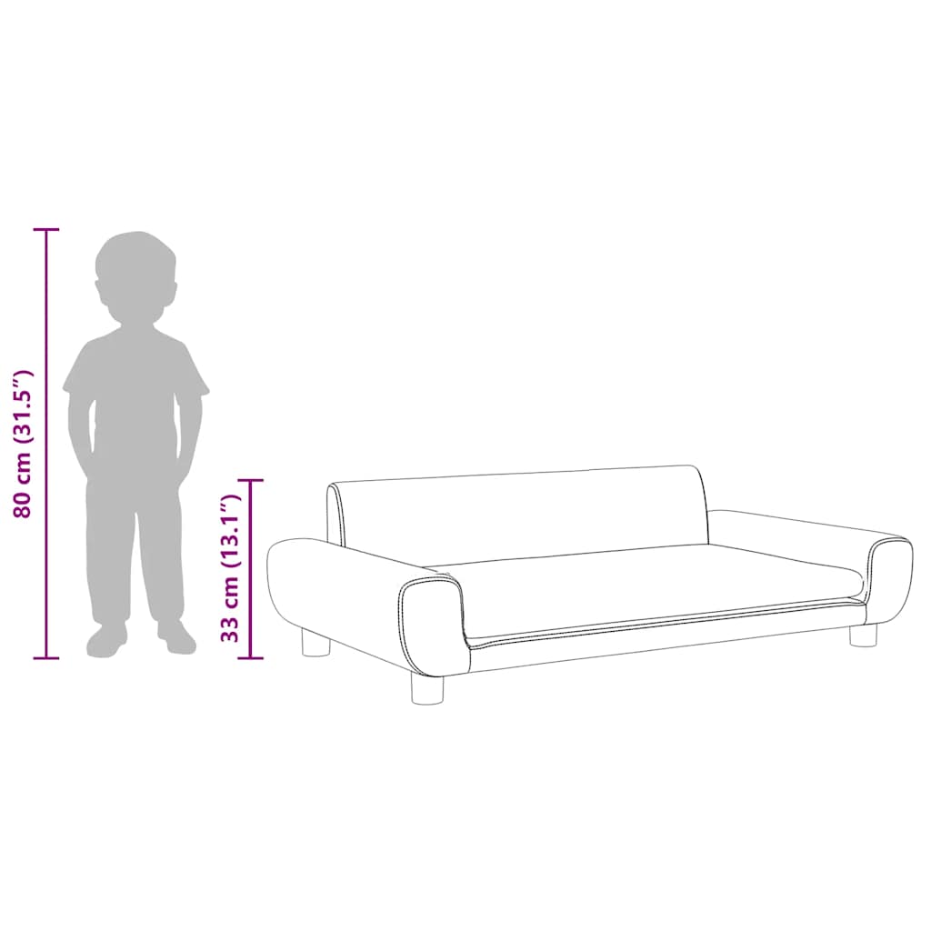 Divano per Bambini Grigio Scuro 100x54x33 cm in Velluto | homemem39