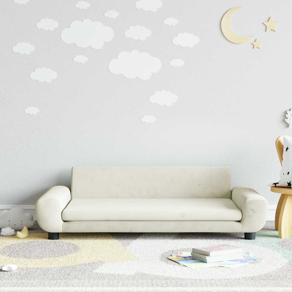 Divano per Bambini Crema 100x54x33 cm in Velluto | homemem39