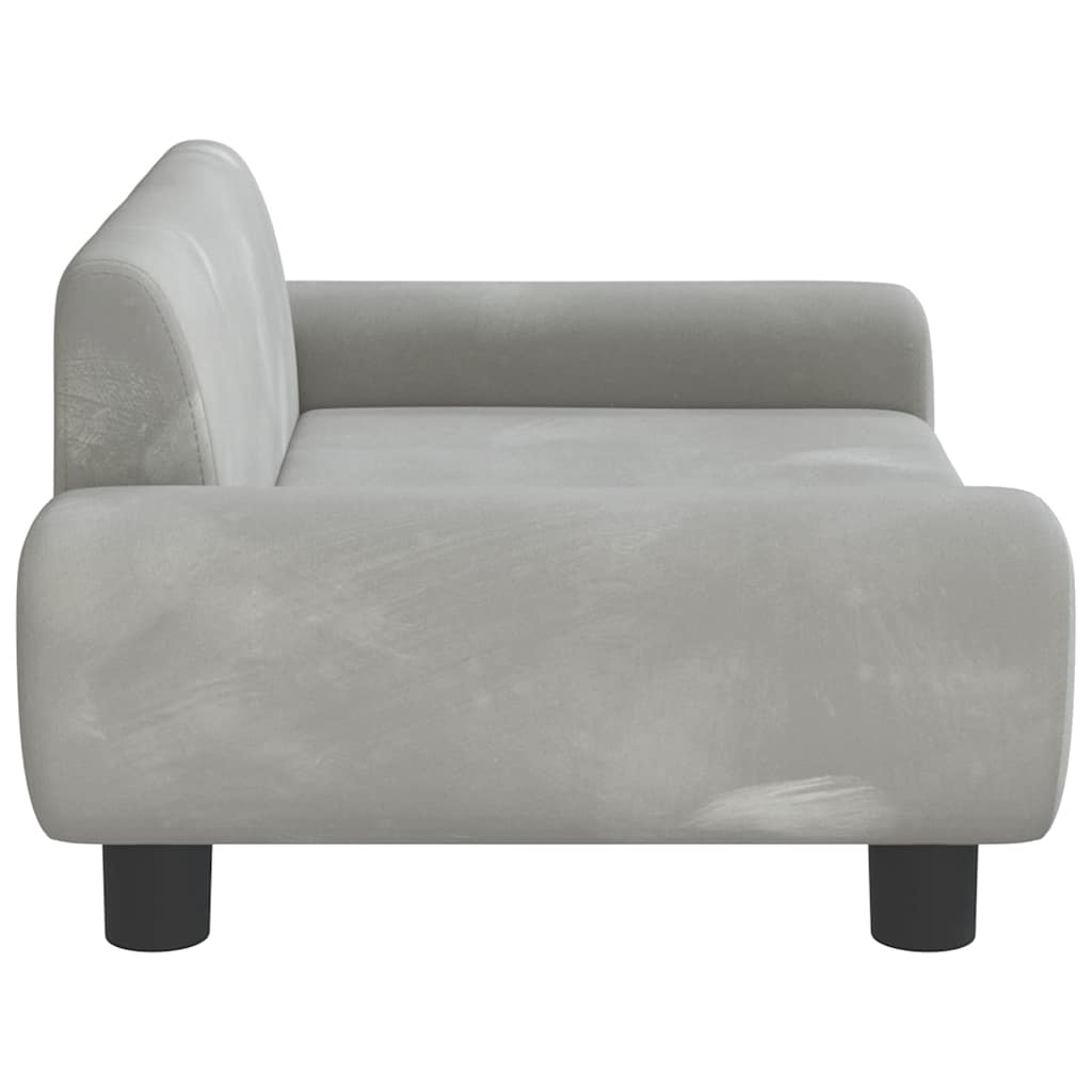 Divano per Bambini Grigio Chiaro 70x45x33 cm in Velluto | homemem39