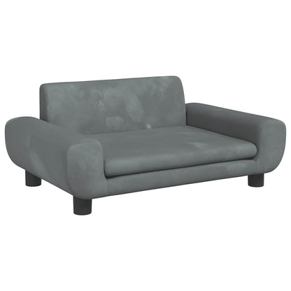 Divano per Bambini Grigio Scuro 70x45x33 cm in Velluto | homemem39