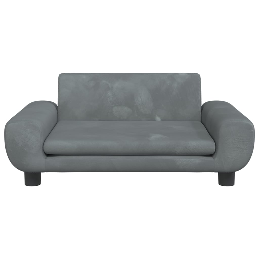 Divano per Bambini Grigio Scuro 70x45x33 cm in Velluto - homemem39