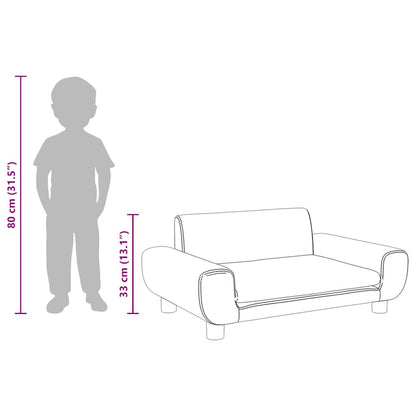 Divano per Bambini Grigio Scuro 70x45x33 cm in Velluto