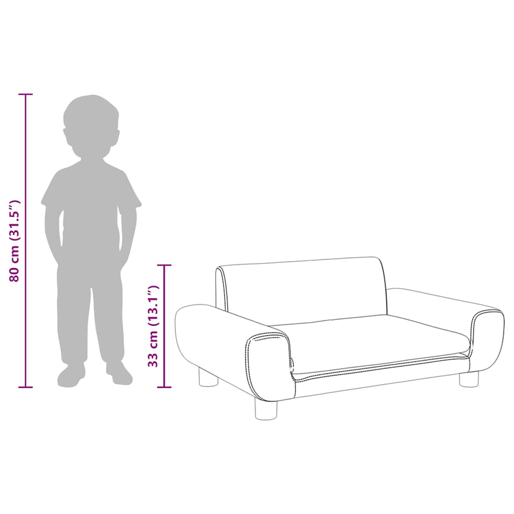 Divano per Bambini Grigio Scuro 70x45x33 cm in Velluto - homemem39