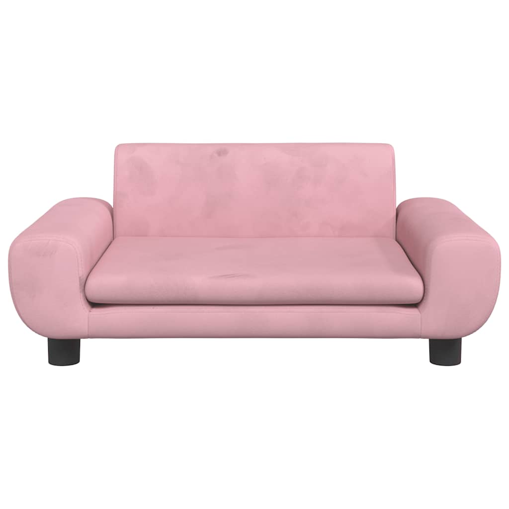 Divano per Bambini Rosa 70x45x33 cm in Velluto