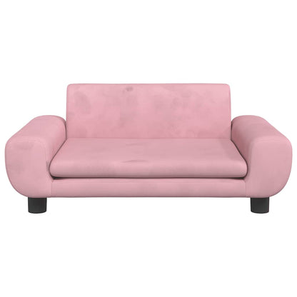Divano per Bambini Rosa 70x45x33 cm in Velluto