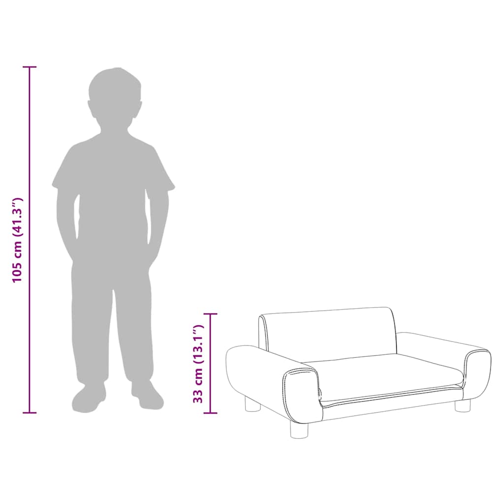 Divano per Bambini Rosa 70x45x33 cm in Velluto | homemem39
