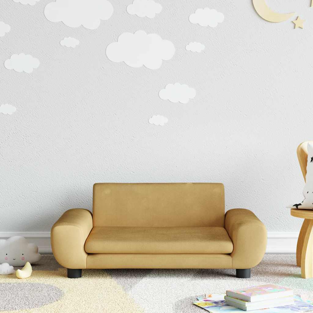 Divano per Bambini Marrone 70x45x33 cm in Velluto
