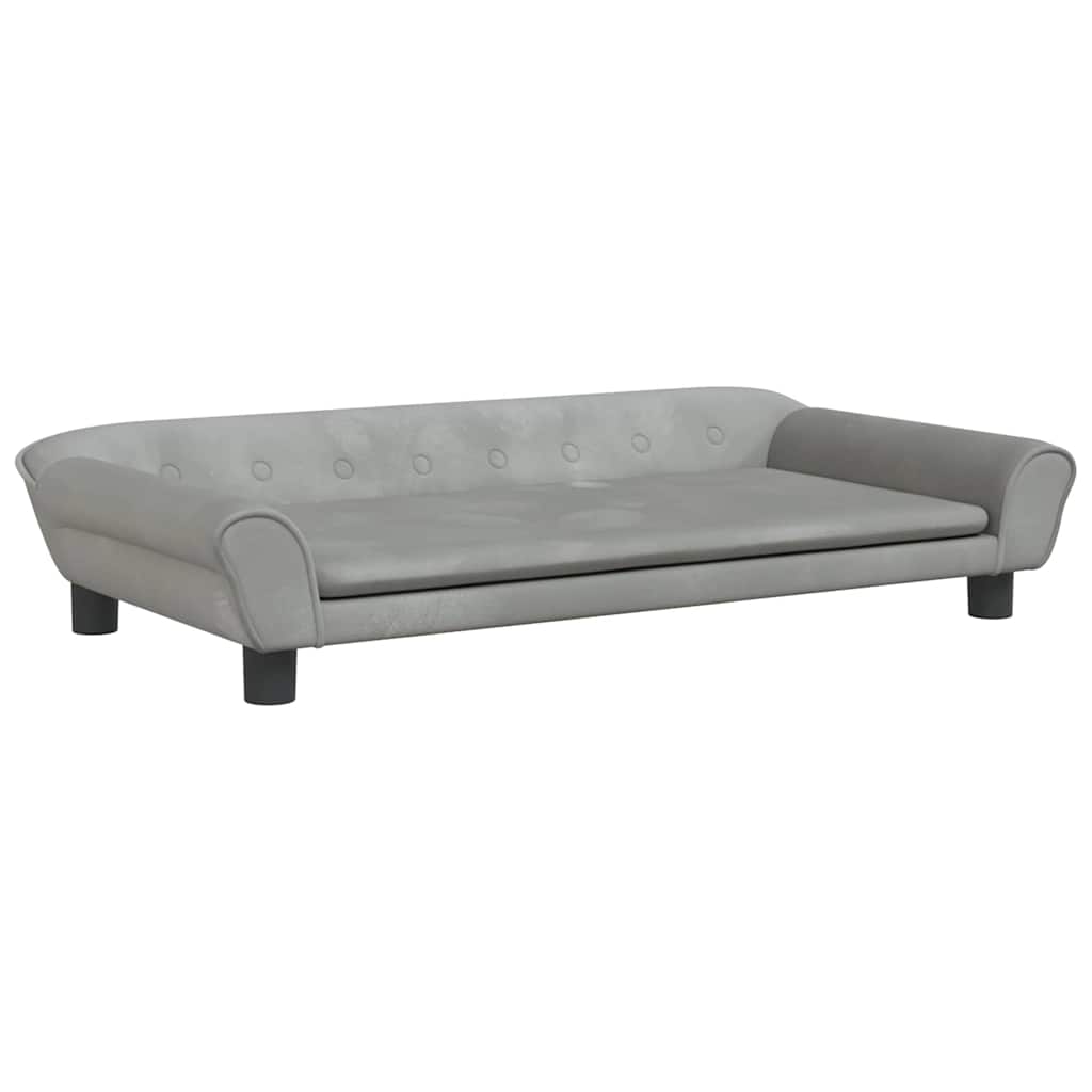 Divano per Bambini Grigio Chiaro 100x50x26 cm in Velluto | homemem39