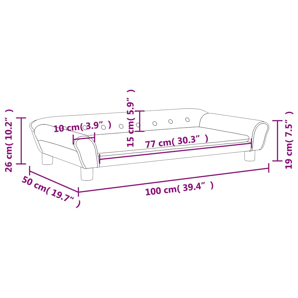 Divano per Bambini Grigio Chiaro 100x50x26 cm in Velluto | homemem39