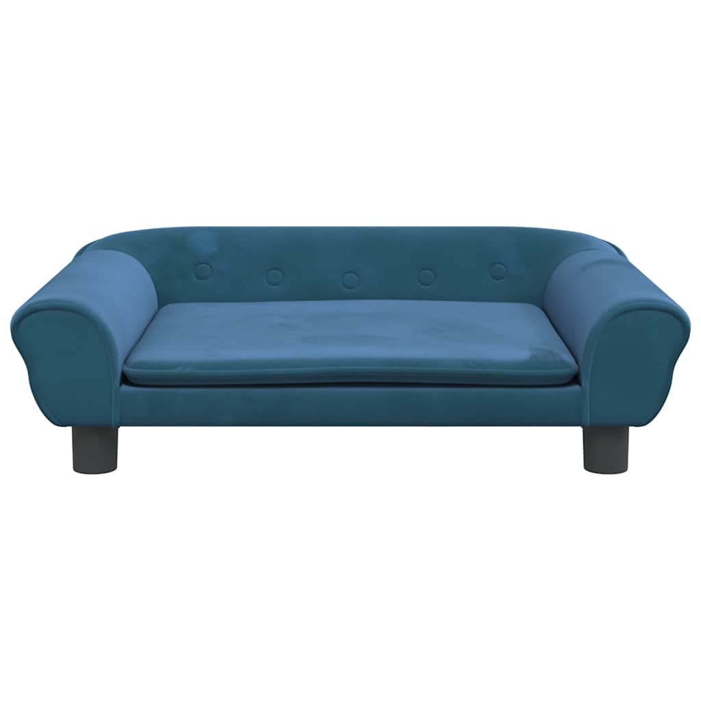 Divano per Bambini Blu 70x45x26 cm in Velluto