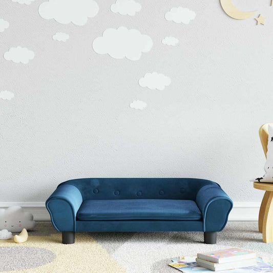 Divano per Bambini Blu 70x45x26 cm in Velluto - homemem39