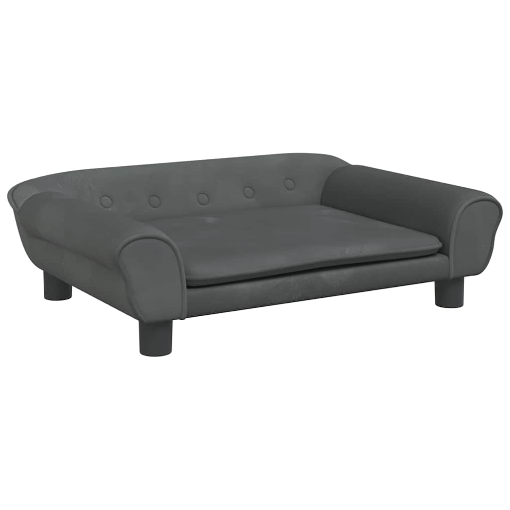 Divano per Bambini Grigio Scuro 70x45x26 cm in Velluto