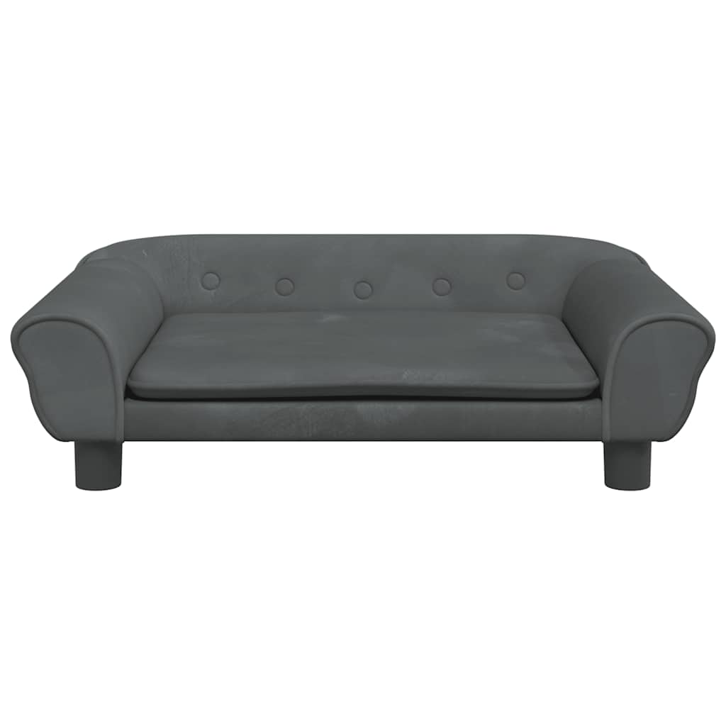 Divano per Bambini Grigio Scuro 70x45x26 cm in Velluto