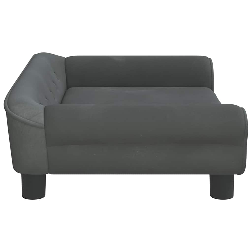 Divano per Bambini Grigio Scuro 70x45x26 cm in Velluto