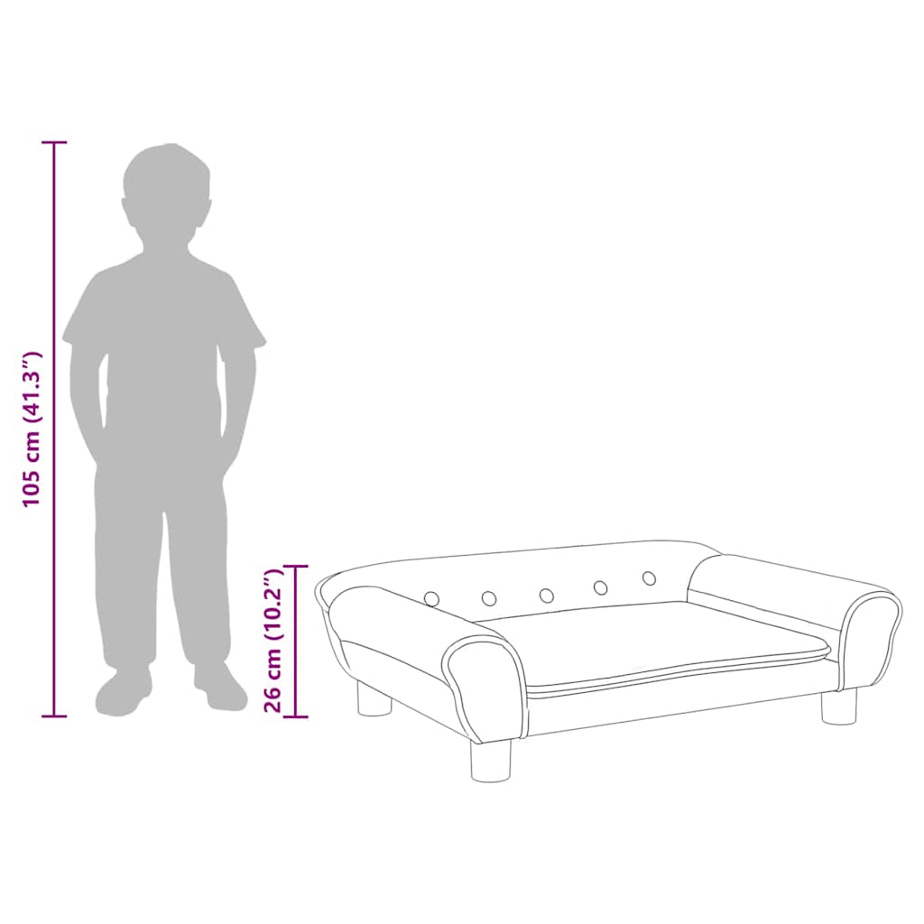 Divano per Bambini Grigio Scuro 70x45x26 cm in Velluto