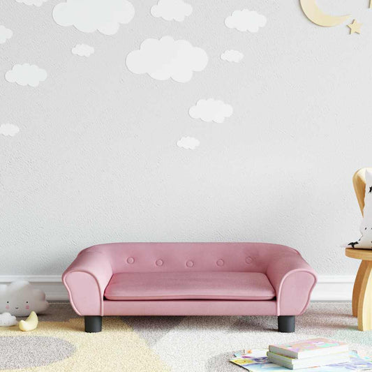 Divano per Bambini Rosa 70x45x26 cm in Velluto - homemem39