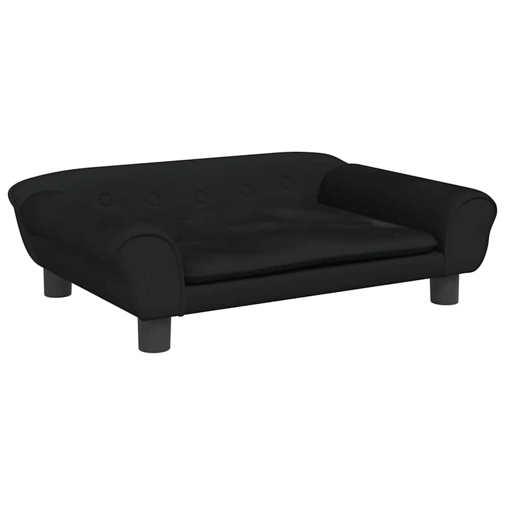 Divano per Bambini Nero 70x45x26 cm in Velluto