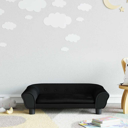 Divano per Bambini Nero 70x45x26 cm in Velluto