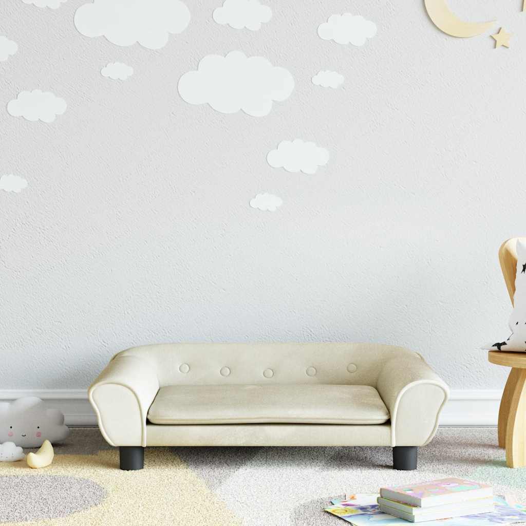 Divano per Bambini Crema 70x45x26 cm in Velluto | homemem39