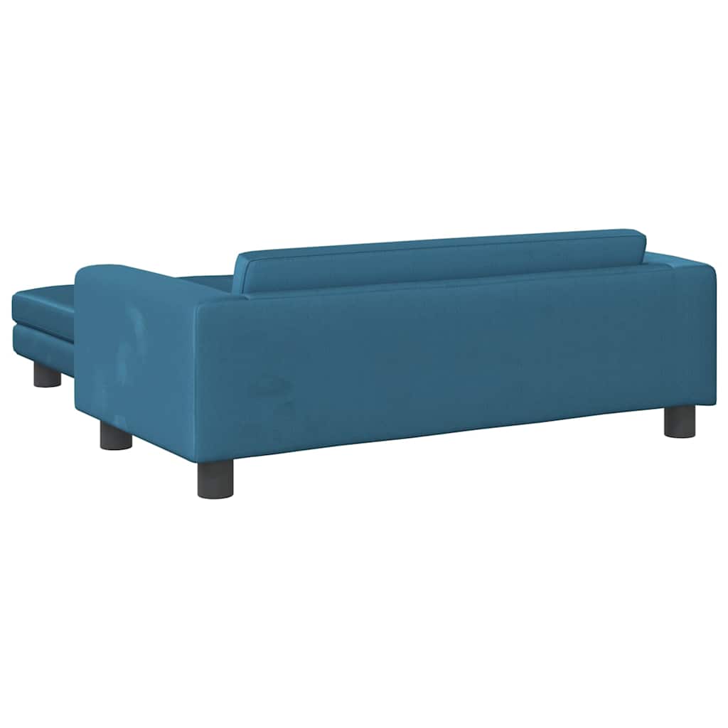 Divano per Bambini con Poggiapiedi Blu 100x50x30 cm in Velluto | homemem39