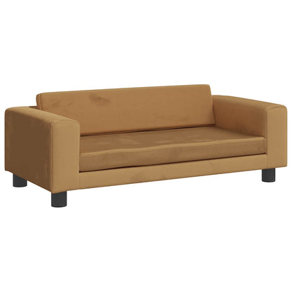 Divano Bambini con Poggiapiedi Marrone 100x50x30 cm in Velluto | homemem39