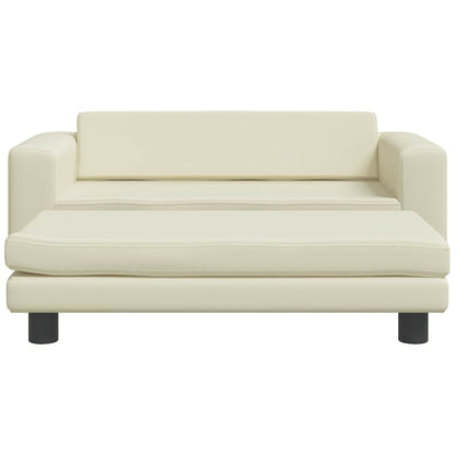 Divano per Bambini con Poggiapiedi Crema 100x50x30cm Similpelle | homemem39