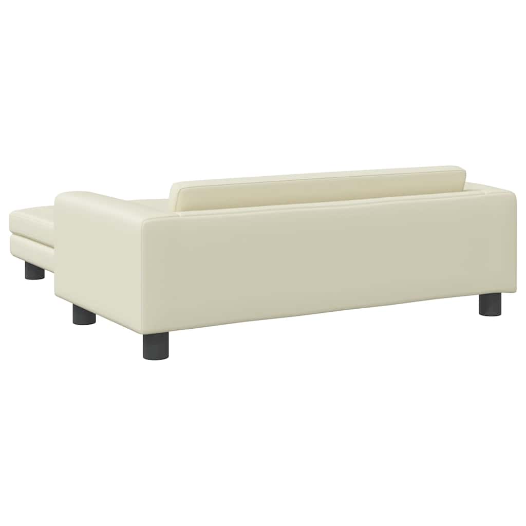 Divano per Bambini con Poggiapiedi Crema 100x50x30cm Similpelle | homemem39
