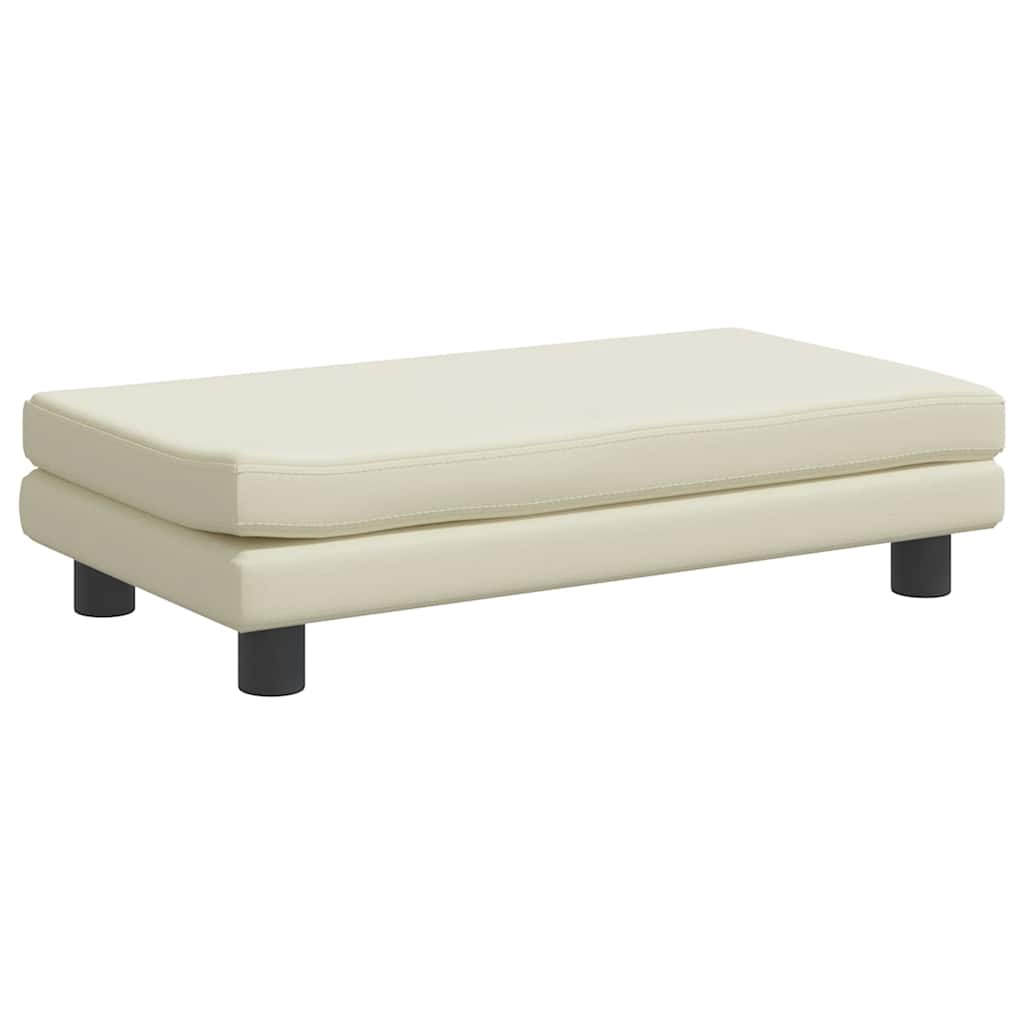Divano per Bambini con Poggiapiedi Crema 100x50x30cm Similpelle | homemem39