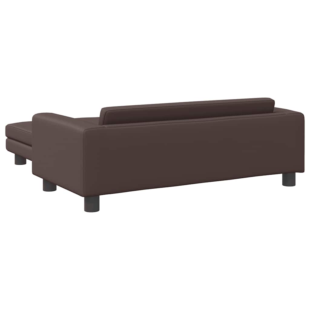 Divano Bambini con Poggiapiedi Marrone 100x50x30 cm Similpelle | homemem39