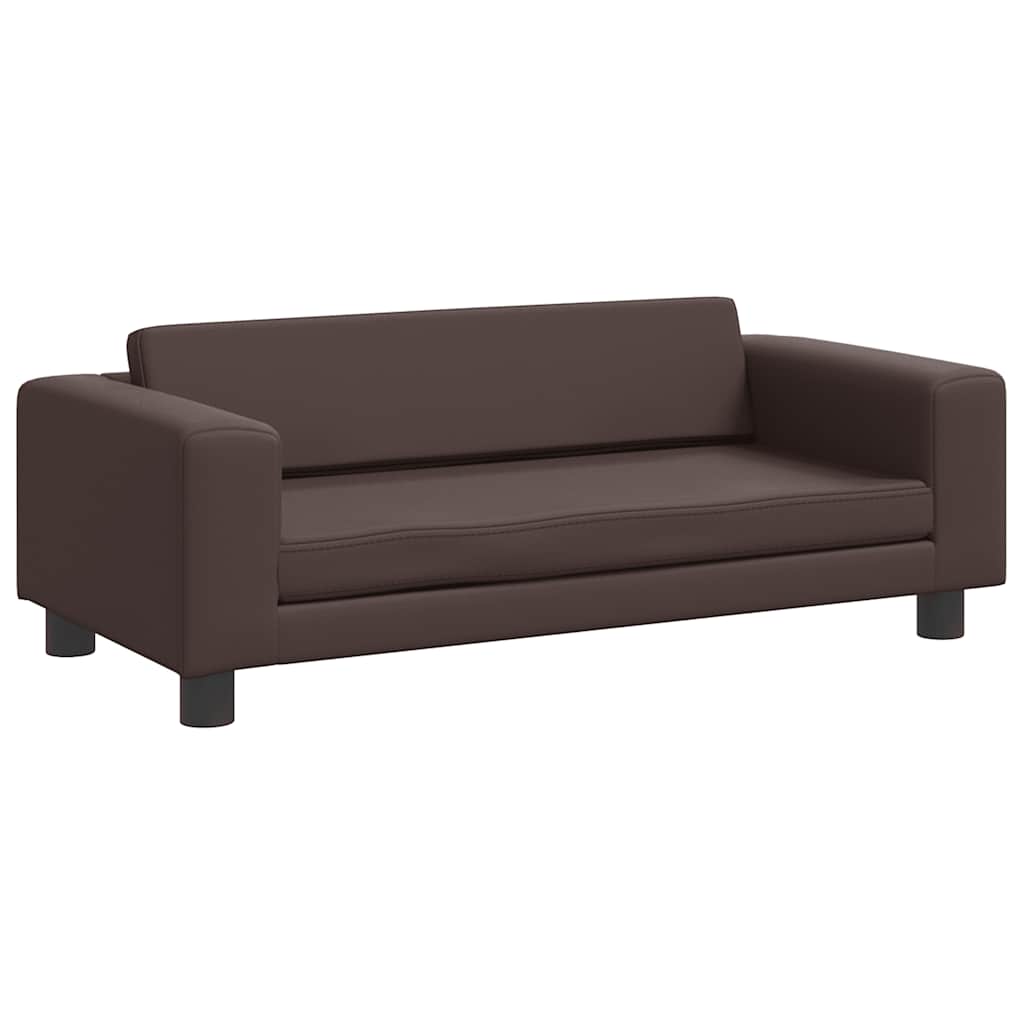Divano Bambini con Poggiapiedi Marrone 100x50x30 cm Similpelle | homemem39
