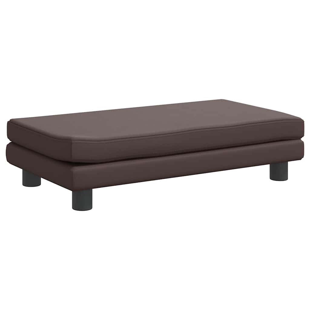 Divano Bambini con Poggiapiedi Marrone 100x50x30 cm Similpelle | homemem39