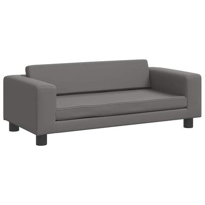 Divano Bambini con Poggiapiedi Grigio 100x50x30 cm Similpelle | homemem39