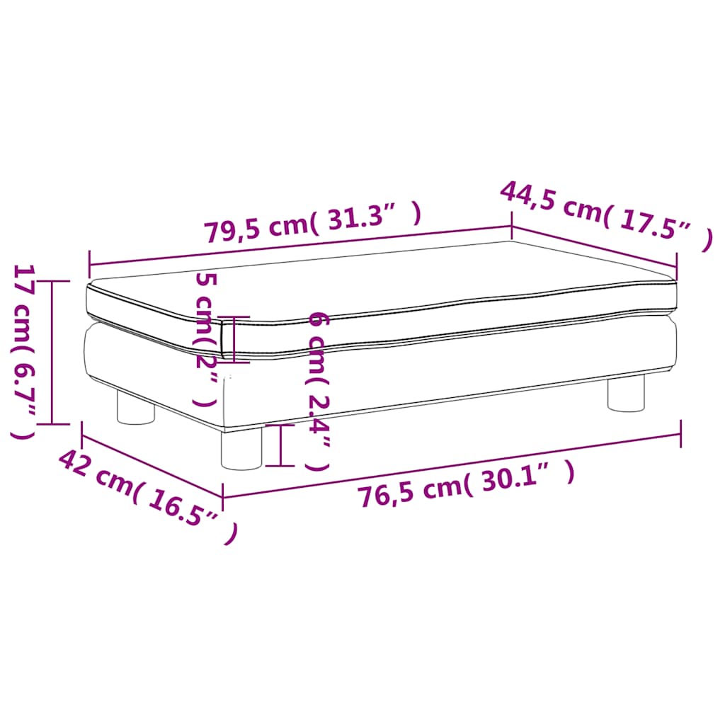 Divano Bambini con Poggiapiedi Grigio 100x50x30 cm Similpelle