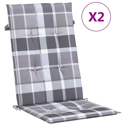 Sedie da Giardino Reclinabili con Cuscini 2 pz in Legno di Teak