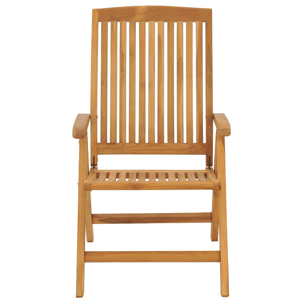 Reclining Garden Chairs with Cushions 8 pcs in Teak Wood