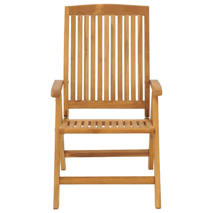 Reclining Garden Chairs with Cushions 8 pcs in Teak Wood