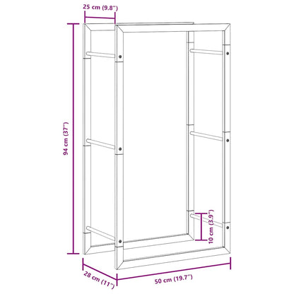 Portalegna 50x28x94 cm in Acciaio Inossidabile