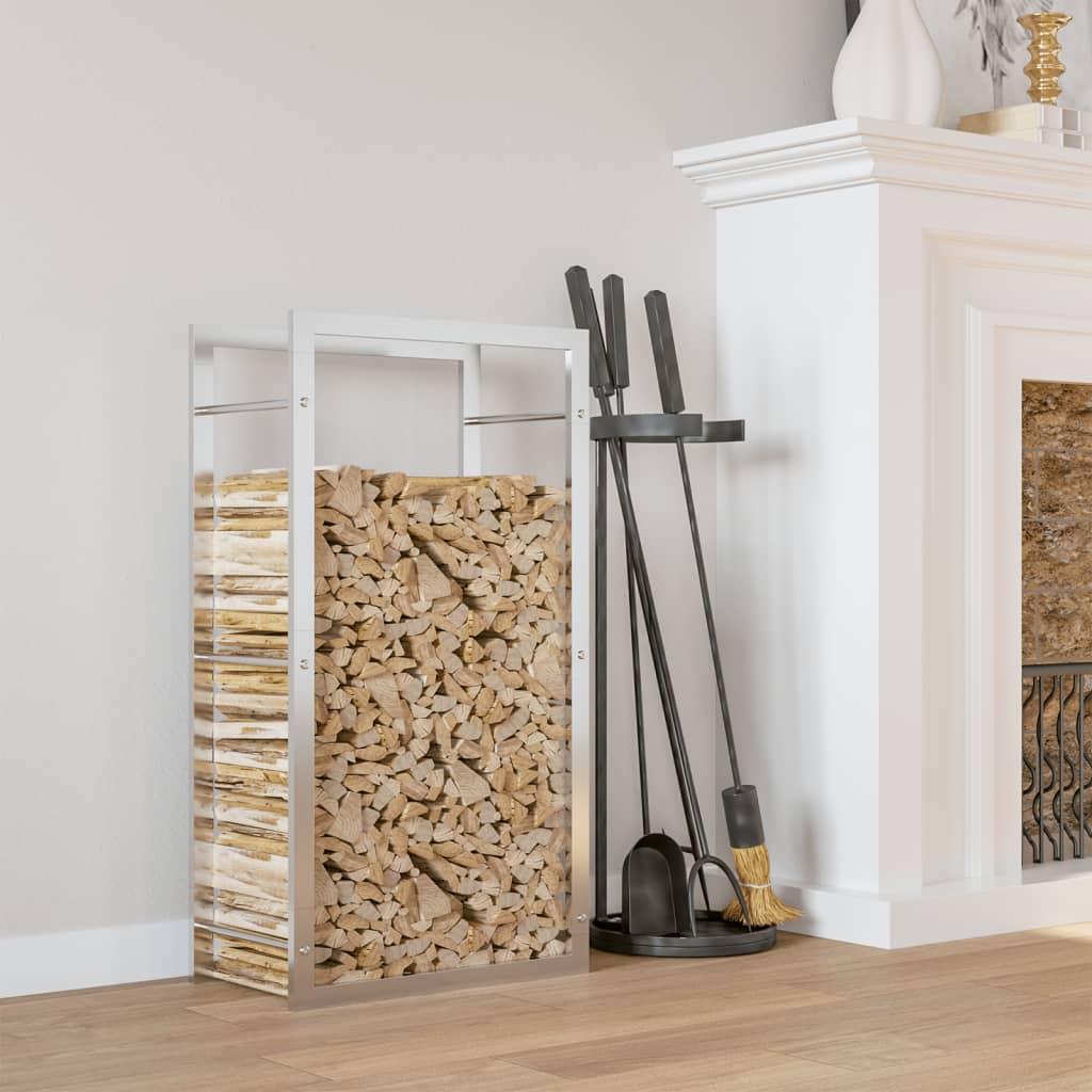 Portalegna 50x28x94 cm in Acciaio Inossidabile - homemem39